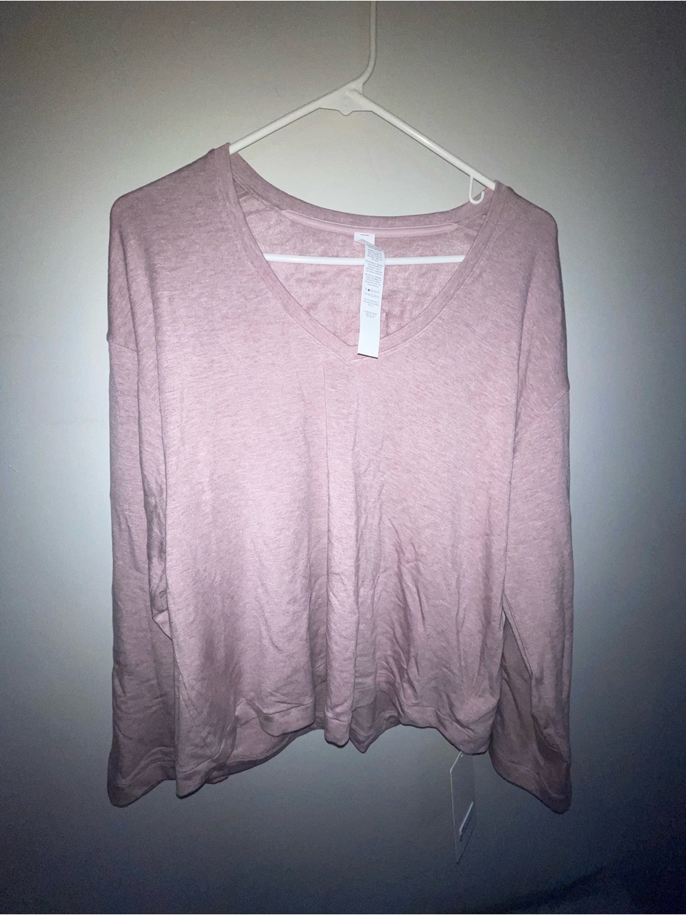 lululemon athletica Light Pink V-Neck Long Sleeve Sweatshirt